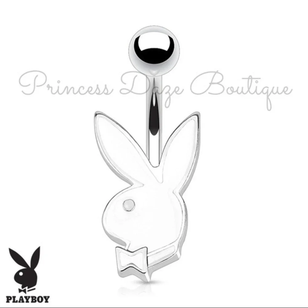 White Playboy Bunny‎ Belly Button Ring
